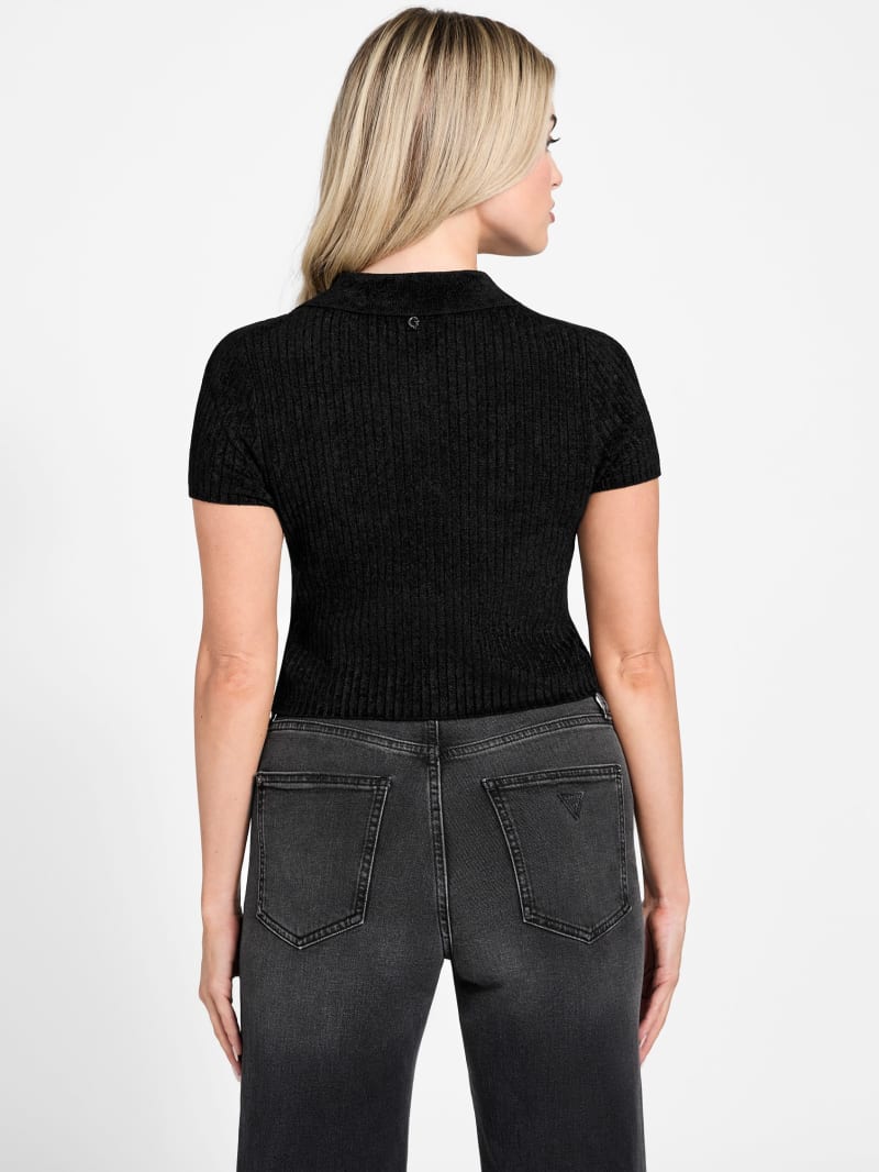 Mona Chenille Crop Polo | GUESS