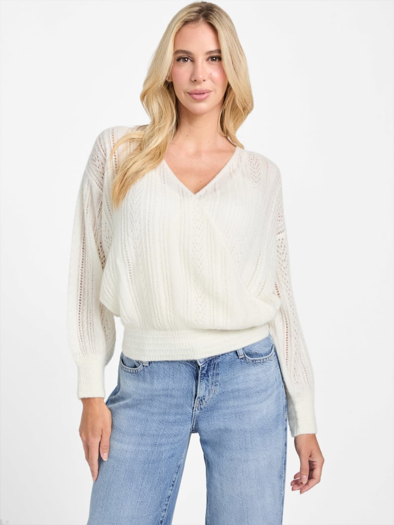 Izabella Wool-Blend Surplice Sweater