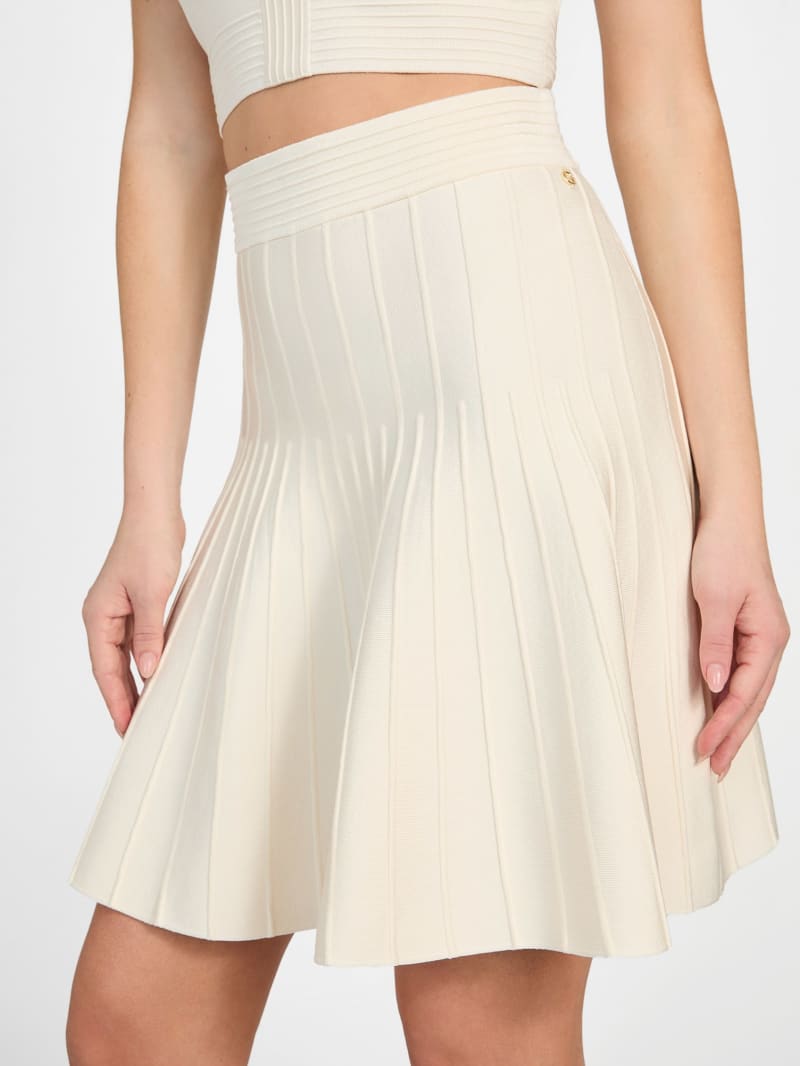 ★ SETUP-EXE★ 33 SPORTY SKIRT BEIGE 24SUMMER014 Beige Serif Miniskirt by Sporty & Rich on Sale