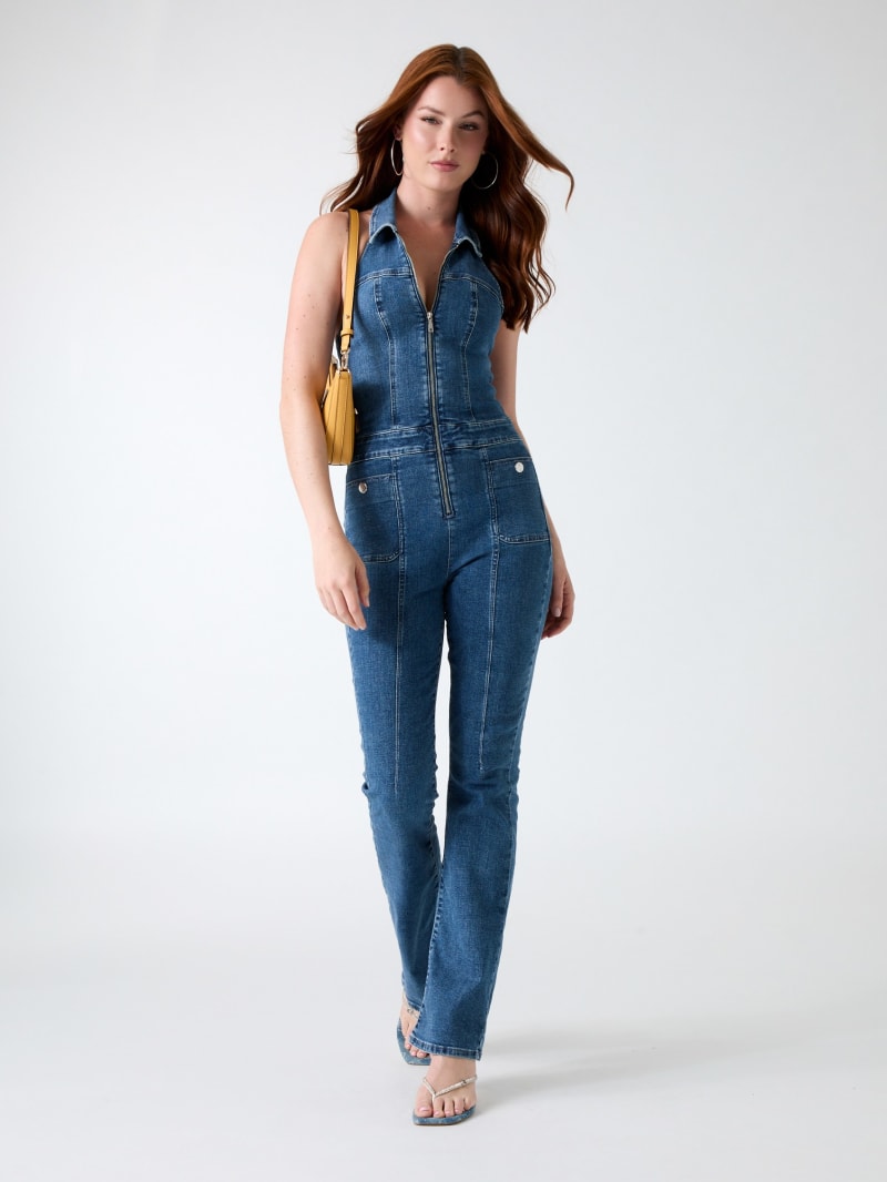 Mia Halter Denim Jumpsuit - thumbnail 2