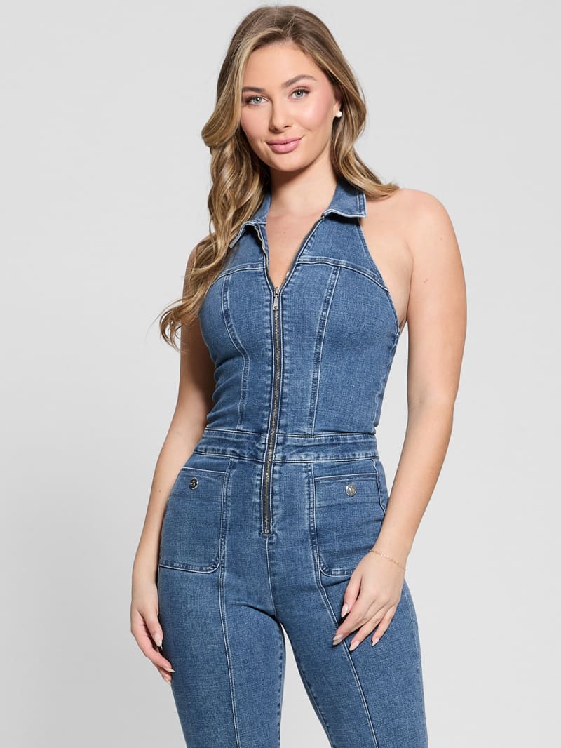 Mia Halter Denim Jumpsuit | GUESS