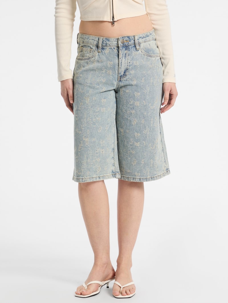 Shorts Guess Suzy Con Chiusura Lampo, Modello W92D84W9X50, Taglia 30, Denim Donna