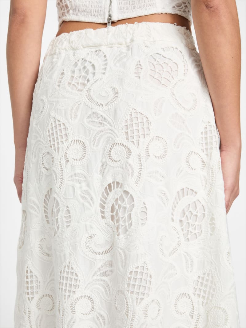 Eco Domitille Long Embroidered Skirt