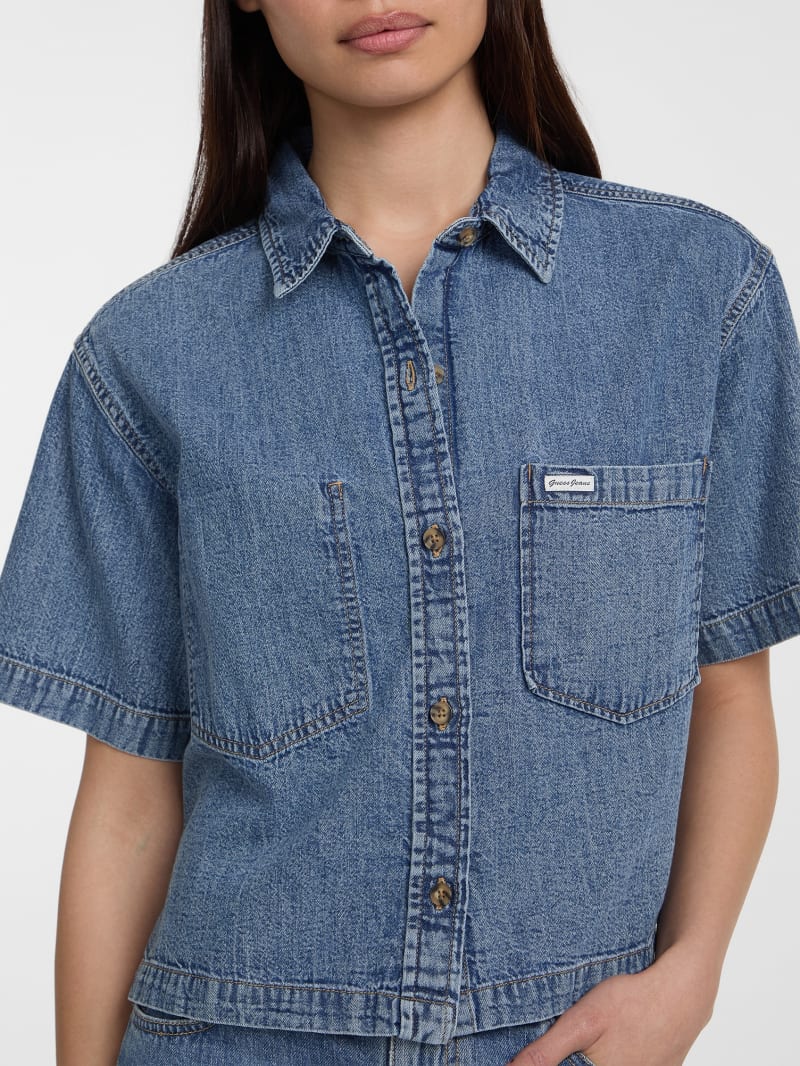 Eco Boxy Denim Shirt | GUESS Jeans