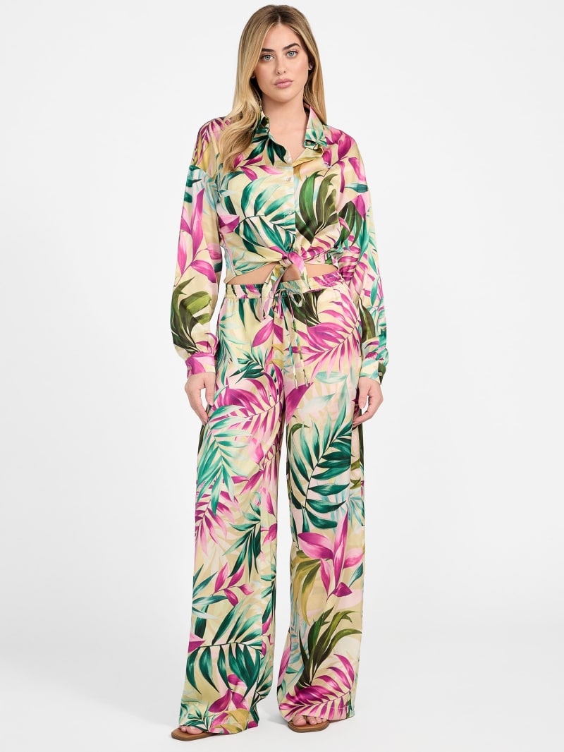 Eco Jun Printed Satin Shirt | GUESS