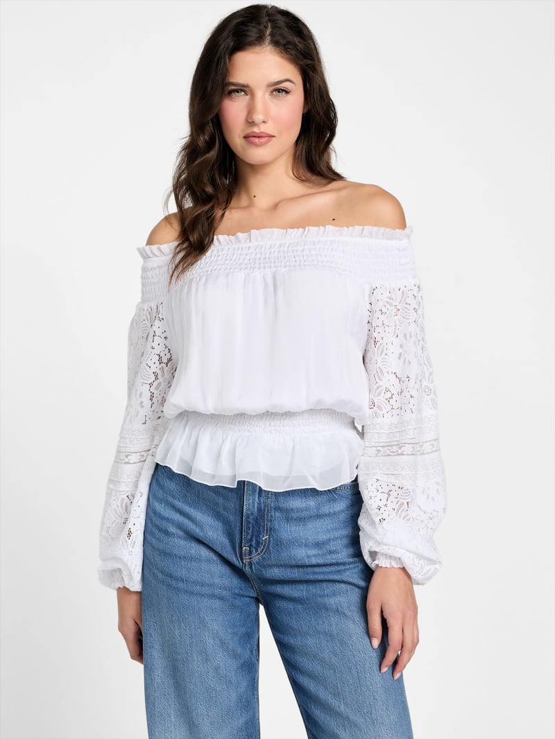 新品未使用　OHGA RUFFLE SHOULDER ホワイト OHGA】新品未使用 RUFFLE SHOULDERホワイト