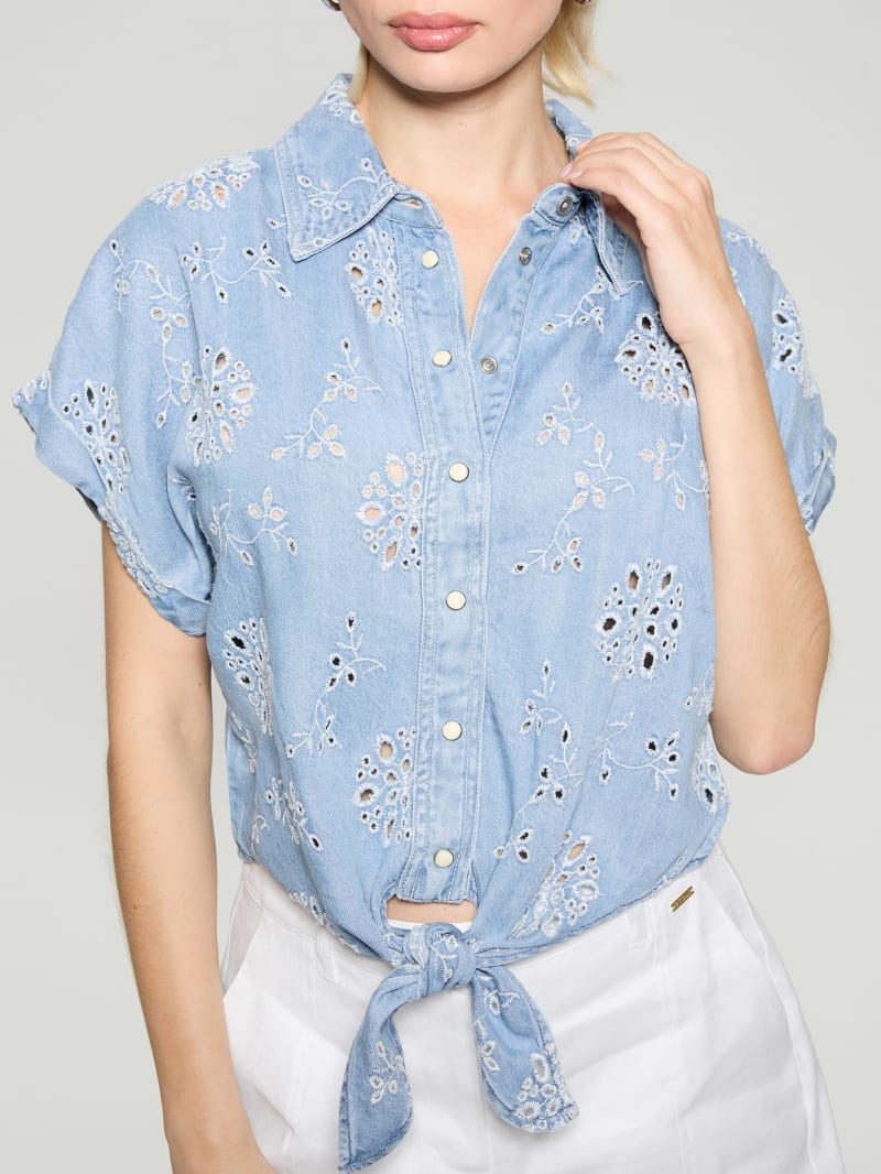 売れ筋商品|||カブー カットソー トップス レディース Wren Shirt - Women's Blue Sky Wren Slim Western Chambray Shirt In Callie Wash For Women
