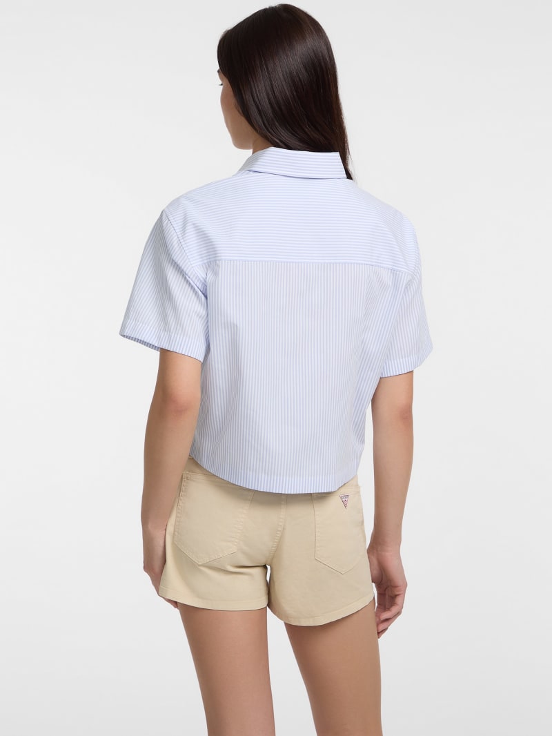 Striped Boxy Poplin Shirt | GUESS Jeans