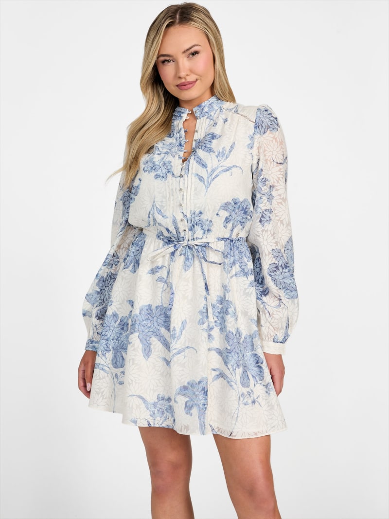 Eco Adelaide Jacquard Flare Dress | GUESS