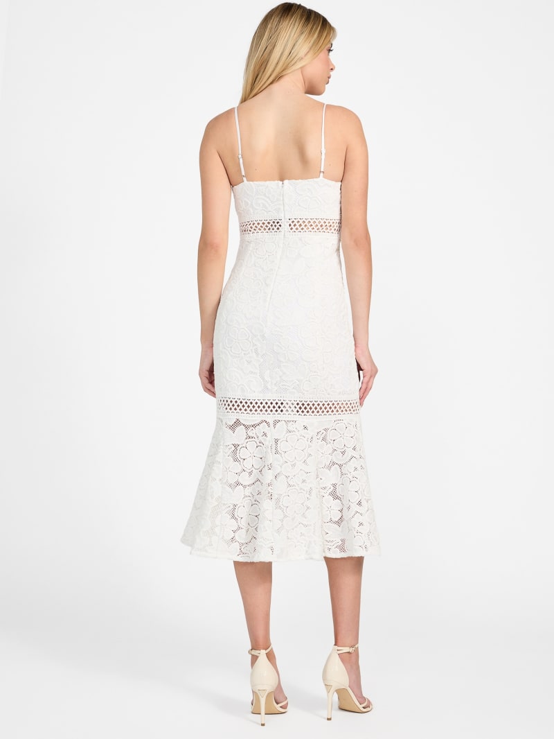 ワンピース PAROSH Women Mid Skirts D726020 CIOCCOLATO001 White Clarise Lace Dress