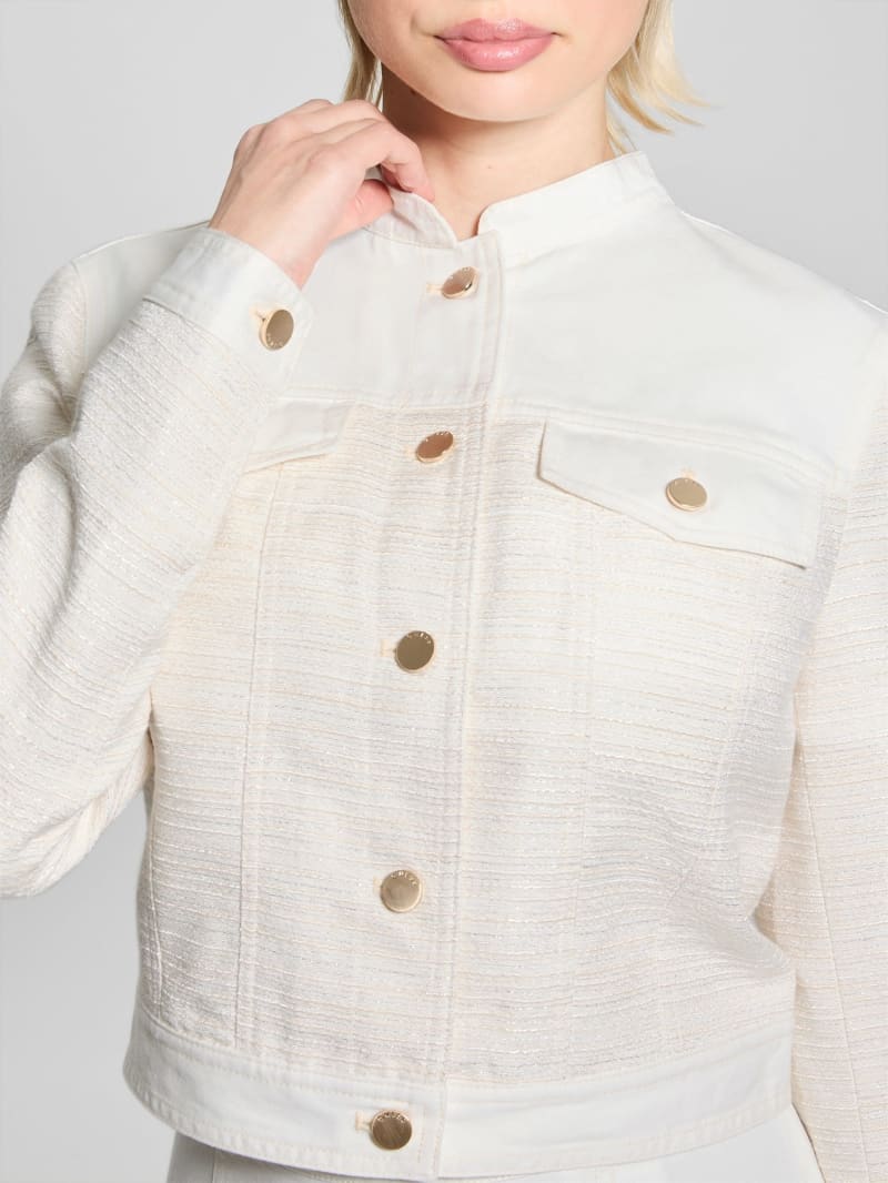 GUESS® Elsie Tweed and Denim Jacket