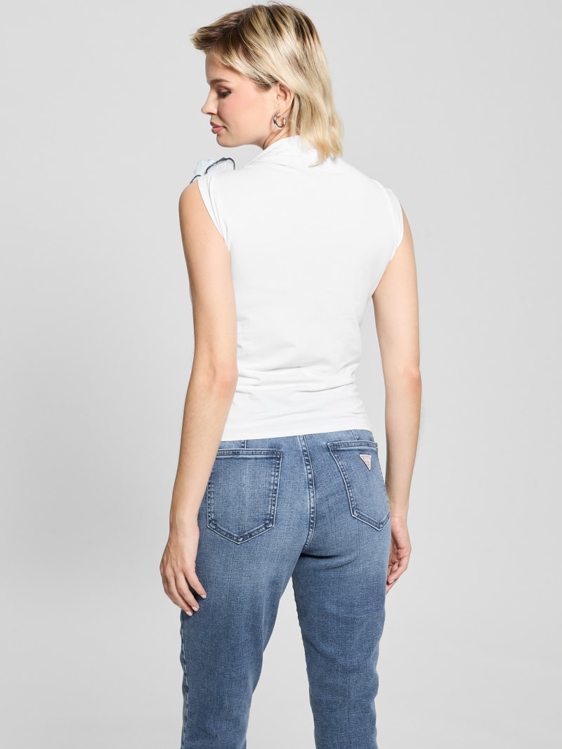 Eco Ariane Flower Accent Top | GUESS