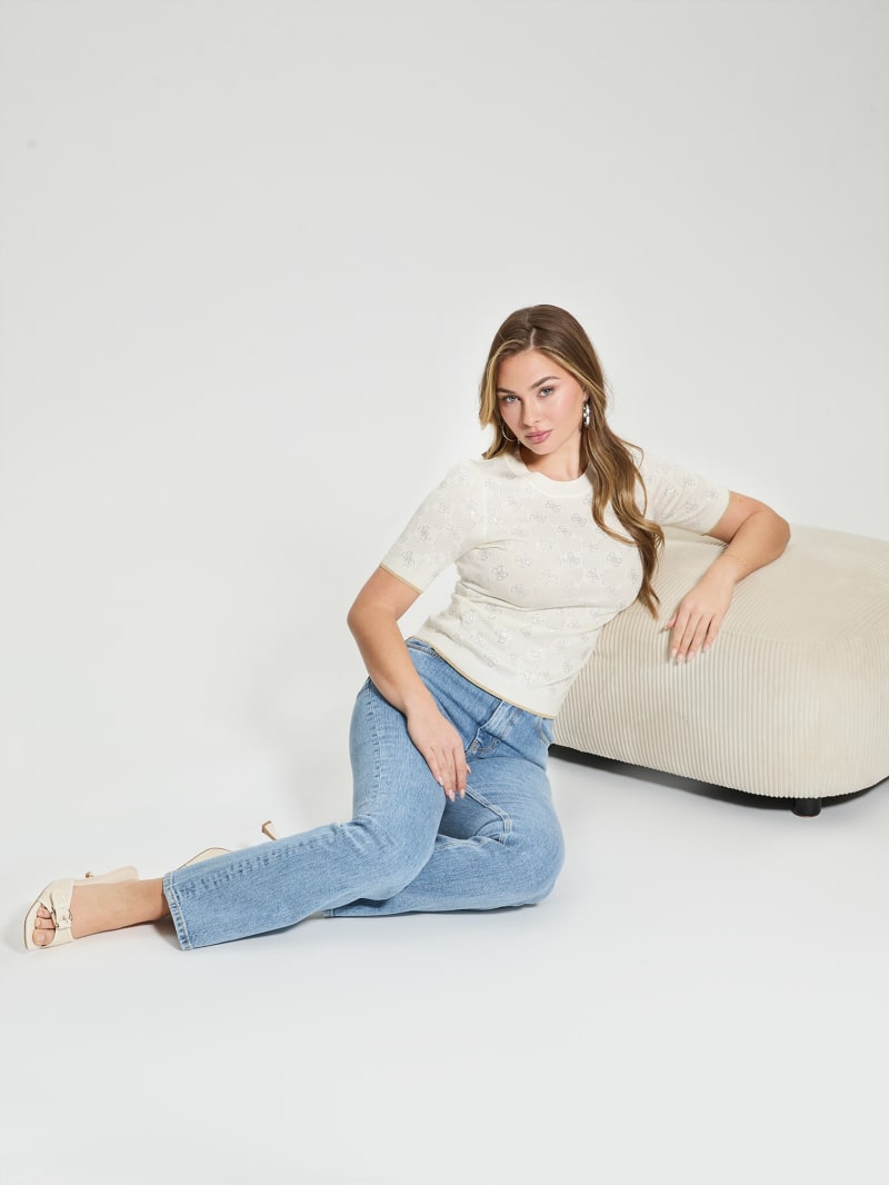 Guess BASIC QUATTRO TEE - Camiseta Estampada - Pure White/blanco