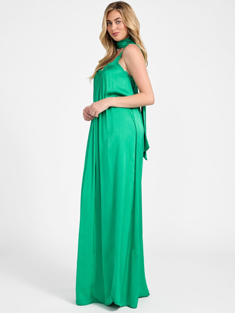 green emerald velvet dress Eco Green Alphabet Charm Melissa Mini Dress