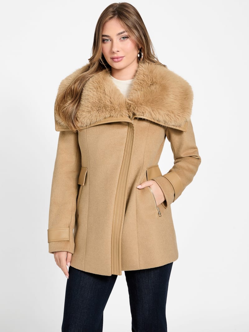 Lilia Faux-Fur Collar Coat