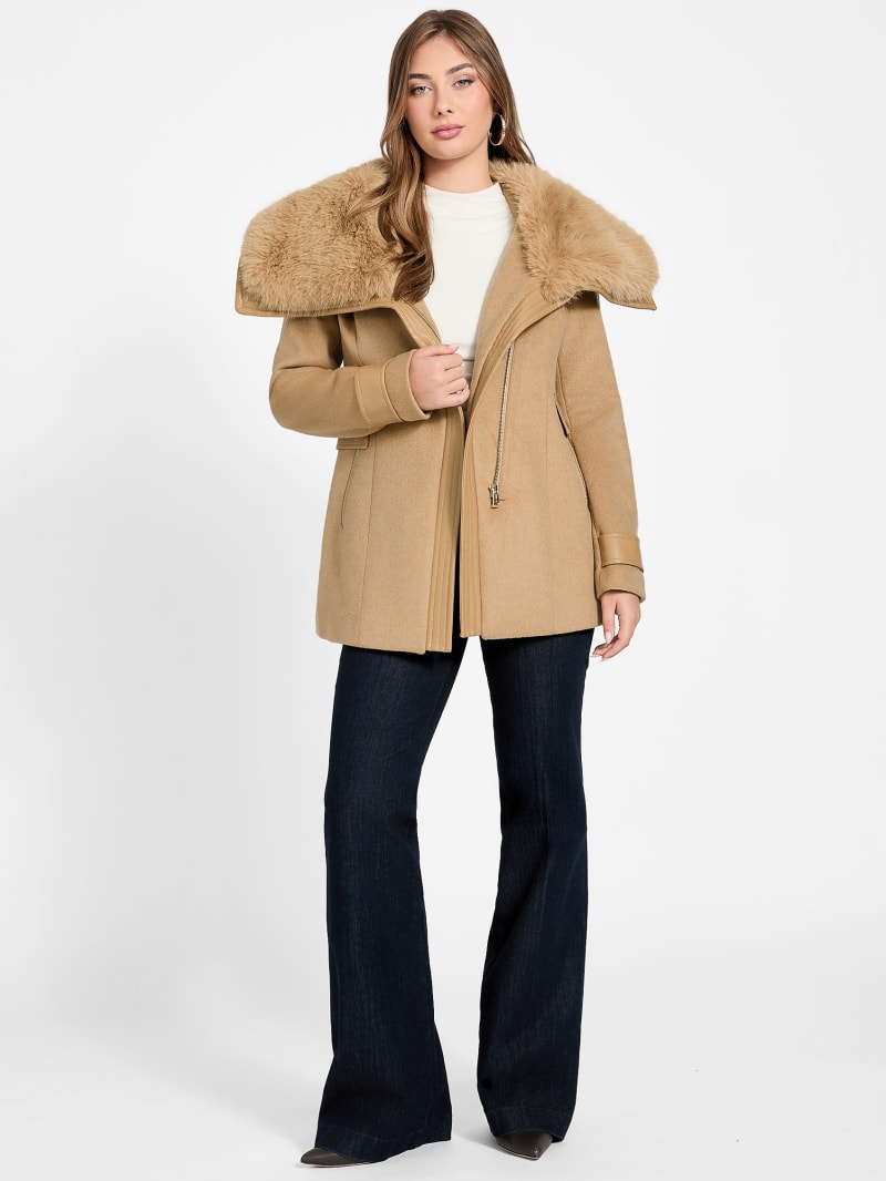 Lilia Faux-Fur Collar Coat