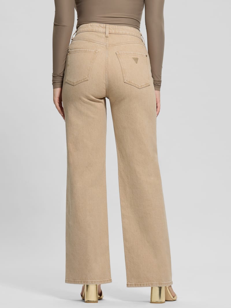 ★人気★GUESS★LADIES 'Denim Crystal Wide Pants NMAIXX Wide-Leg Rhinestone Jeans | GUESS
