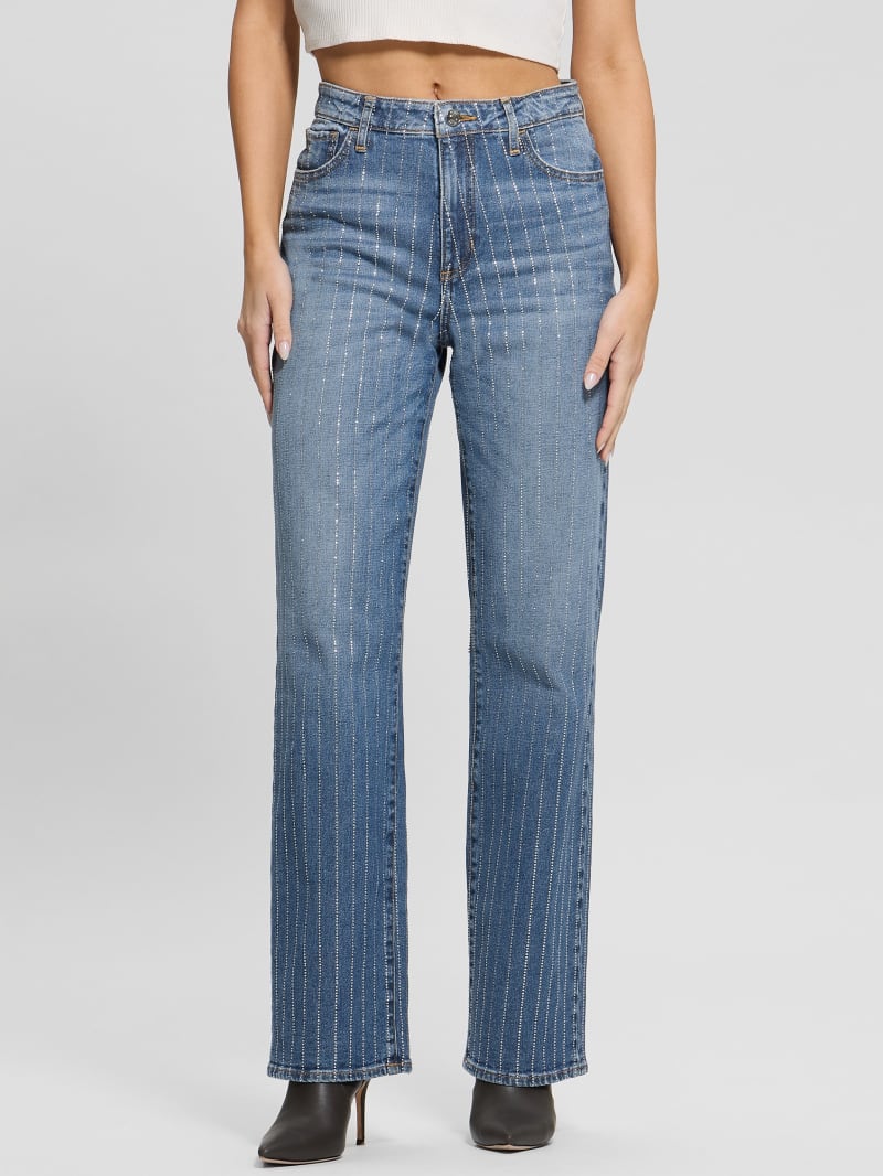 90s High-Rise Rhinestone Jeans | GUESS