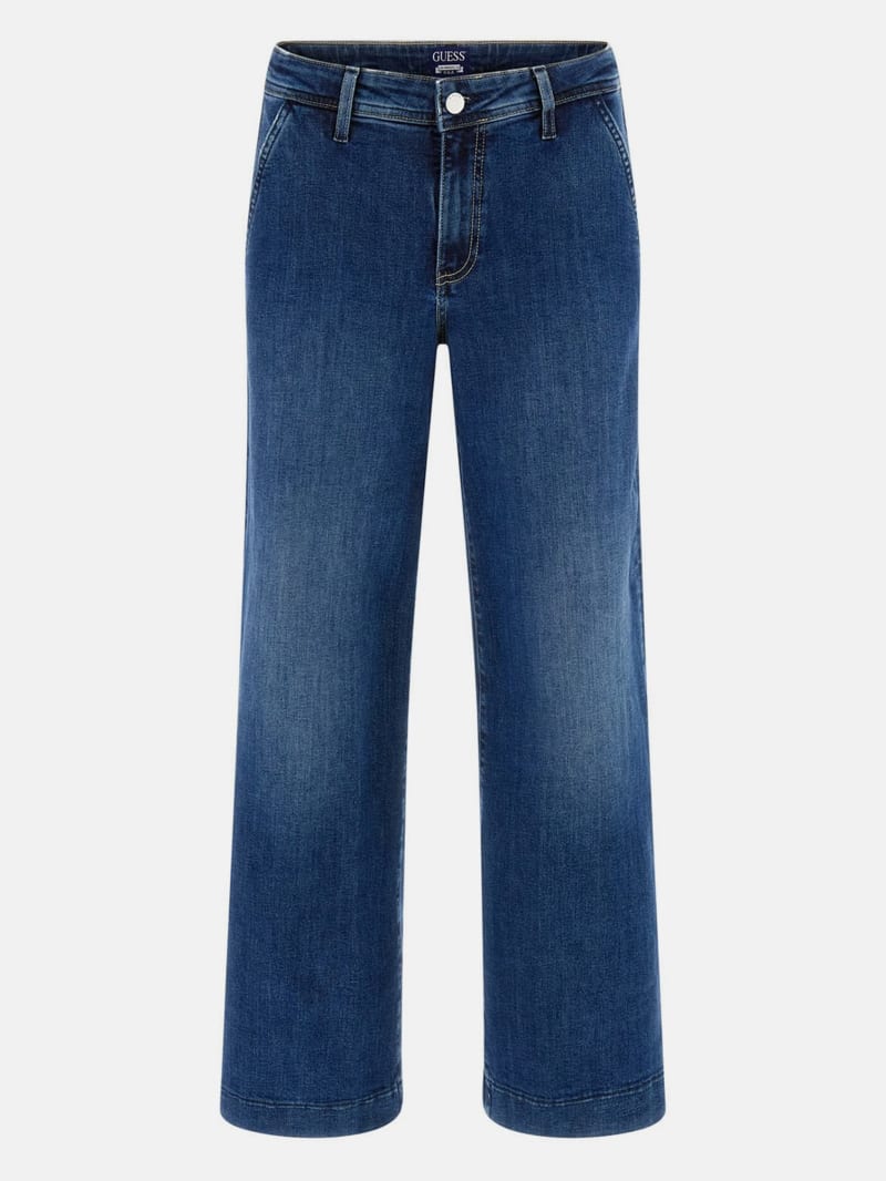 ★人気★GUESS★LADIES 'Denim Crystal Wide Pants NMAIXX Wide-Leg Rhinestone Jeans | GUESS