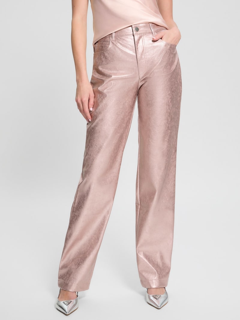 ボトムスその他 NUDE FW23 Eco leather pants (1103026 39) Ambra Metallic Faux-Leather Pants | GUESS