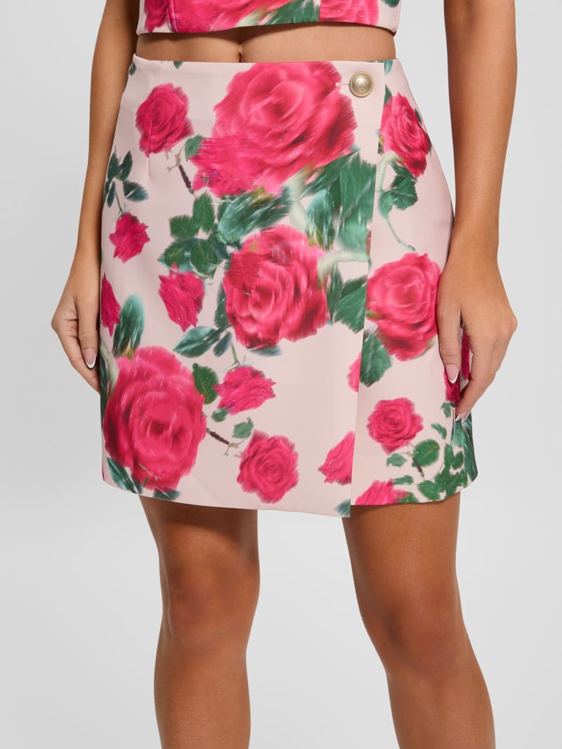 Le Jardin Printed Mesh Wrap Skirt