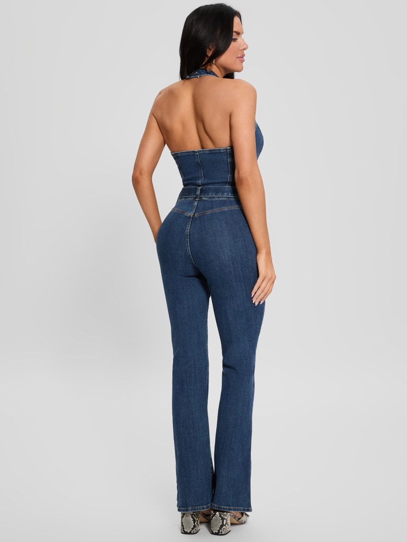 Eco Claire Denim Halter Jumpsuit | GUESS