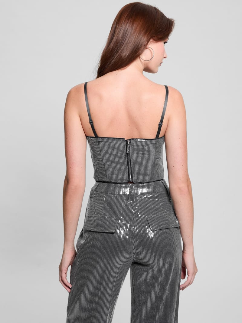 Cassia Sequined Bustier Top | GUESS Canada