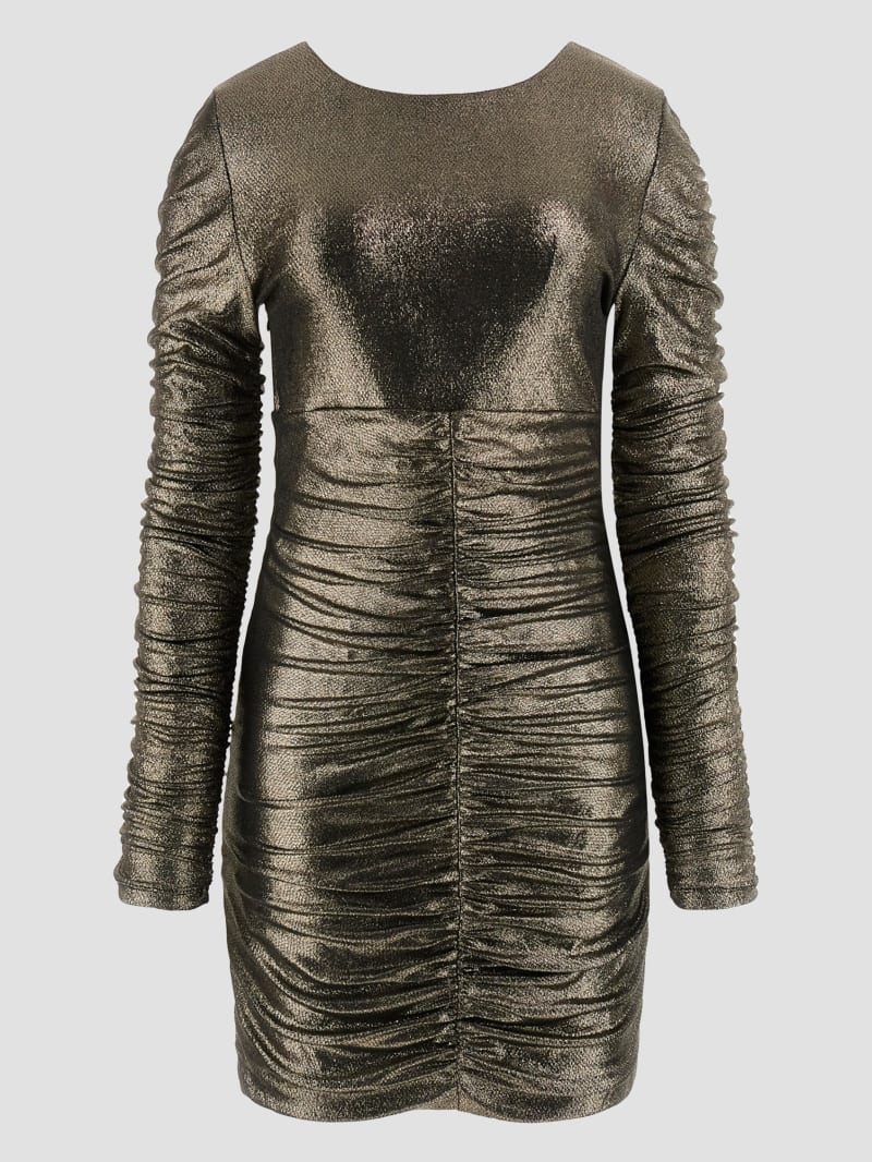 Bcbg metallic ruched dress new arrivals
