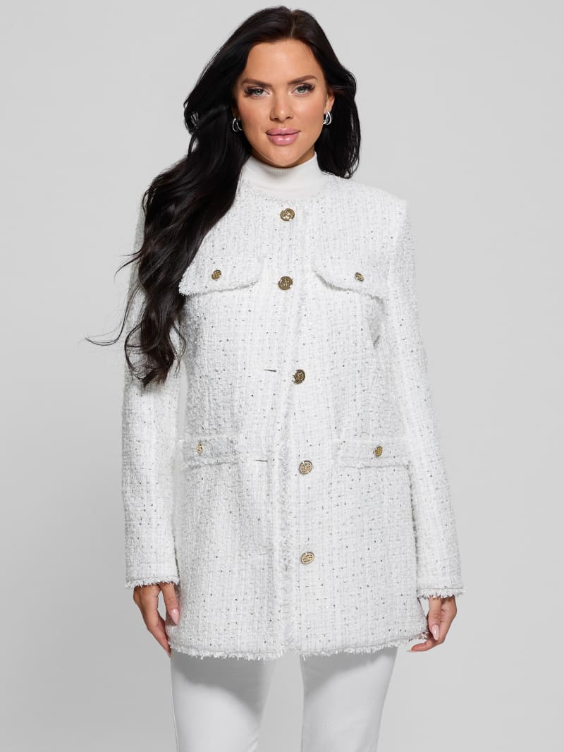 Guess tweed coat discount
