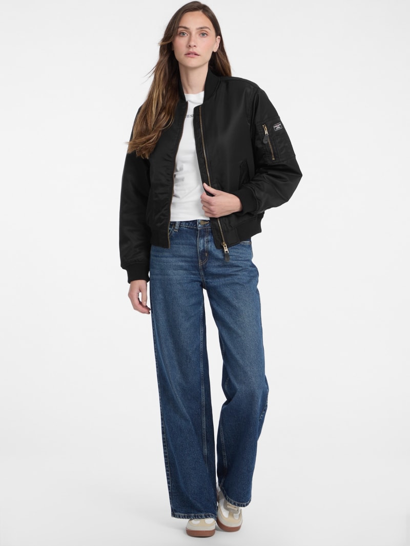 [インク]★24FW★ZUIEL Wide Lapel Jacket - Jazzy Black★ Women's gloss stars black full zip packable rain jacket and
