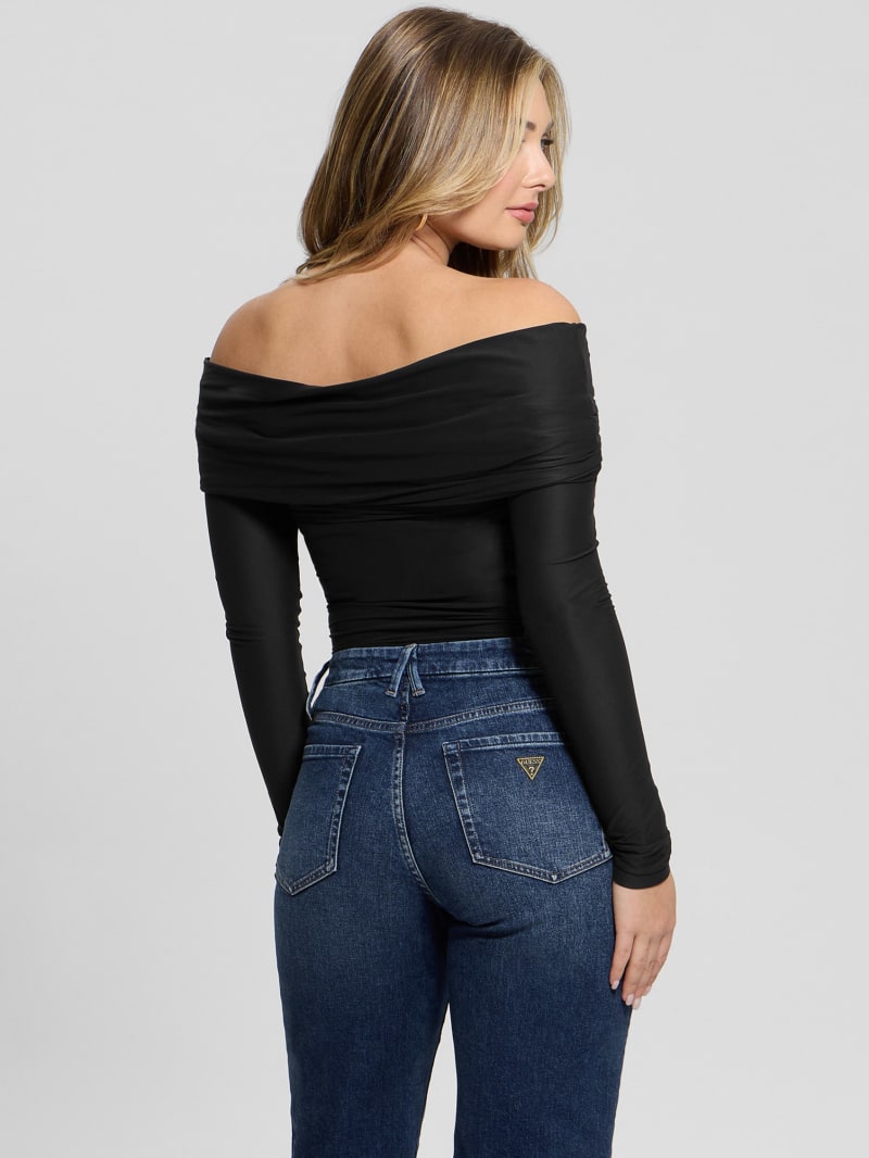 PLT Black Crinkle Rib Half Zip Bodysuit | Co-ords