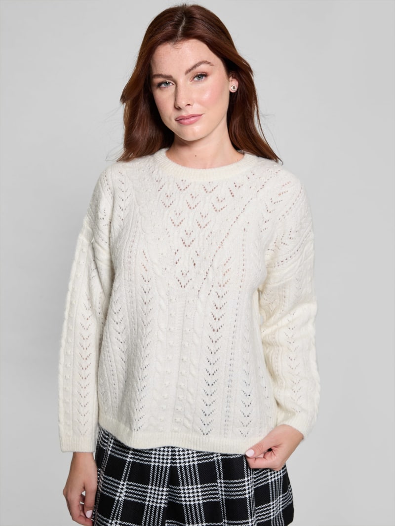 GUESS® Sylvie Alpaca-Blend Pointelle Sweater