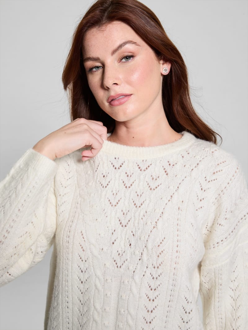 GUESS® Sylvie Alpaca-Blend Pointelle Sweater