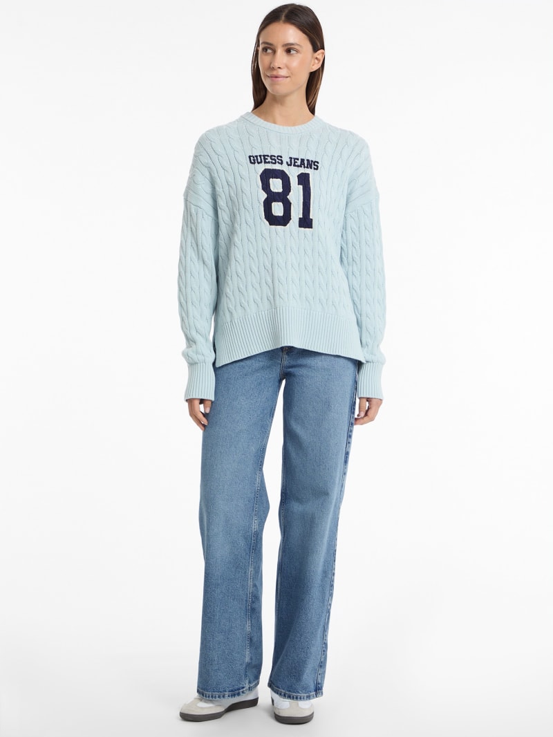 Eco Crewneck 81 Cable-Knit Sweater | GUESS Jeans