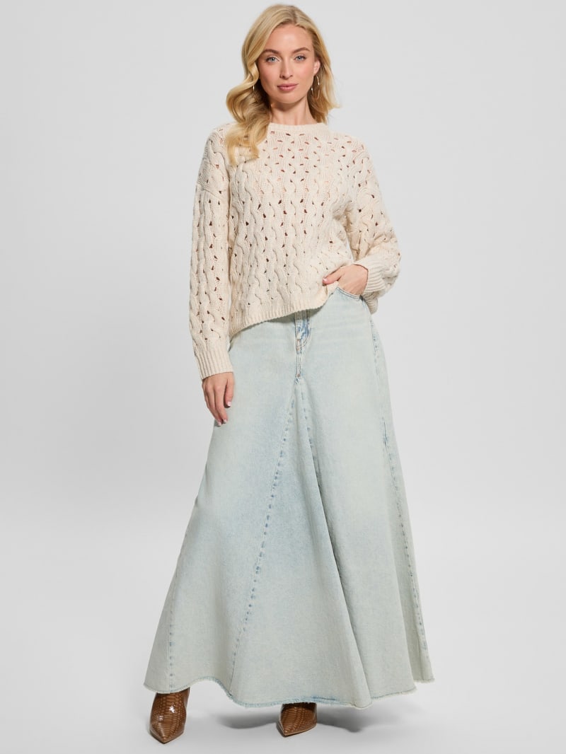 Tawnya Sequin Open-Knit Sweater