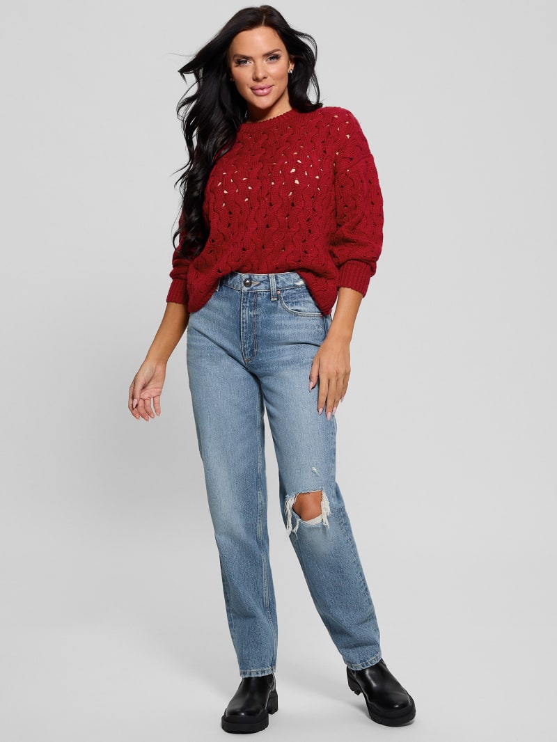 Tawnya Sequin Open-Knit Sweater