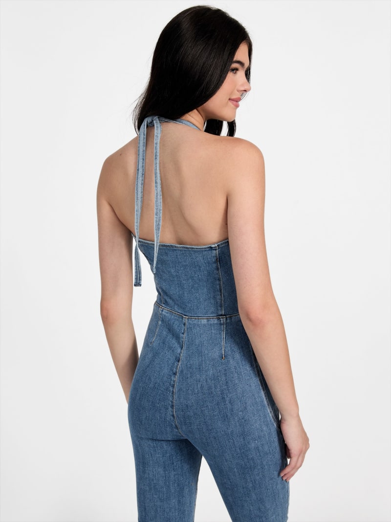 GUESS® Blair Halter Denim Jumpsuit Women