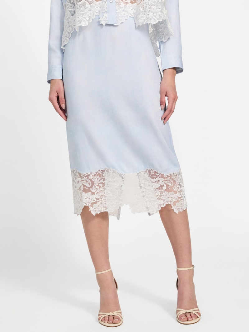 ★LUVISTRUE★CURVED L LACE MIDI SKIRT(NAVY)★正規品/送料込 CURVED L LACE MIDI SKIRT(NAVY) - HYPE2K