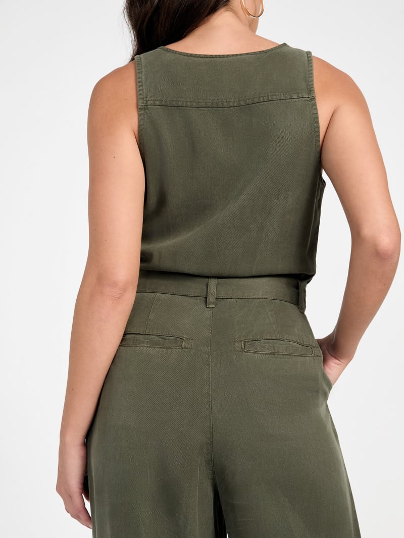 Madelyn Sleeveless Twill Jumpsuit
