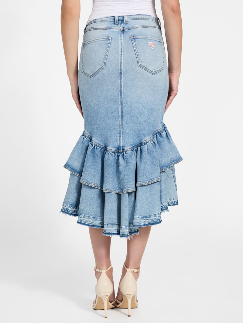 Eco Marina Denim High-Low Skirt