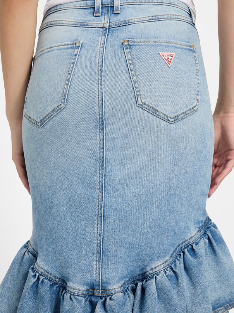 Eco Marina Denim High-Low Skirt
