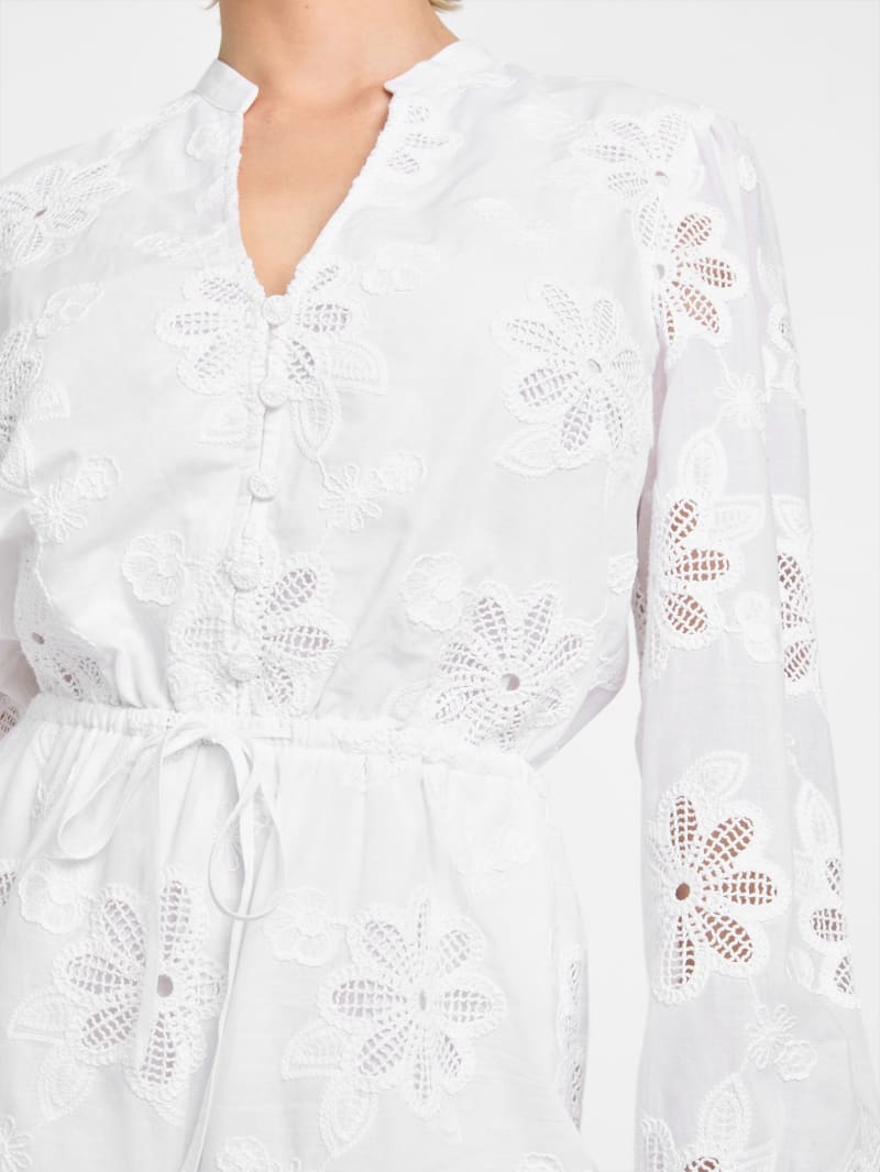 GUESS® Hazel Embroidered Eyelet Romper