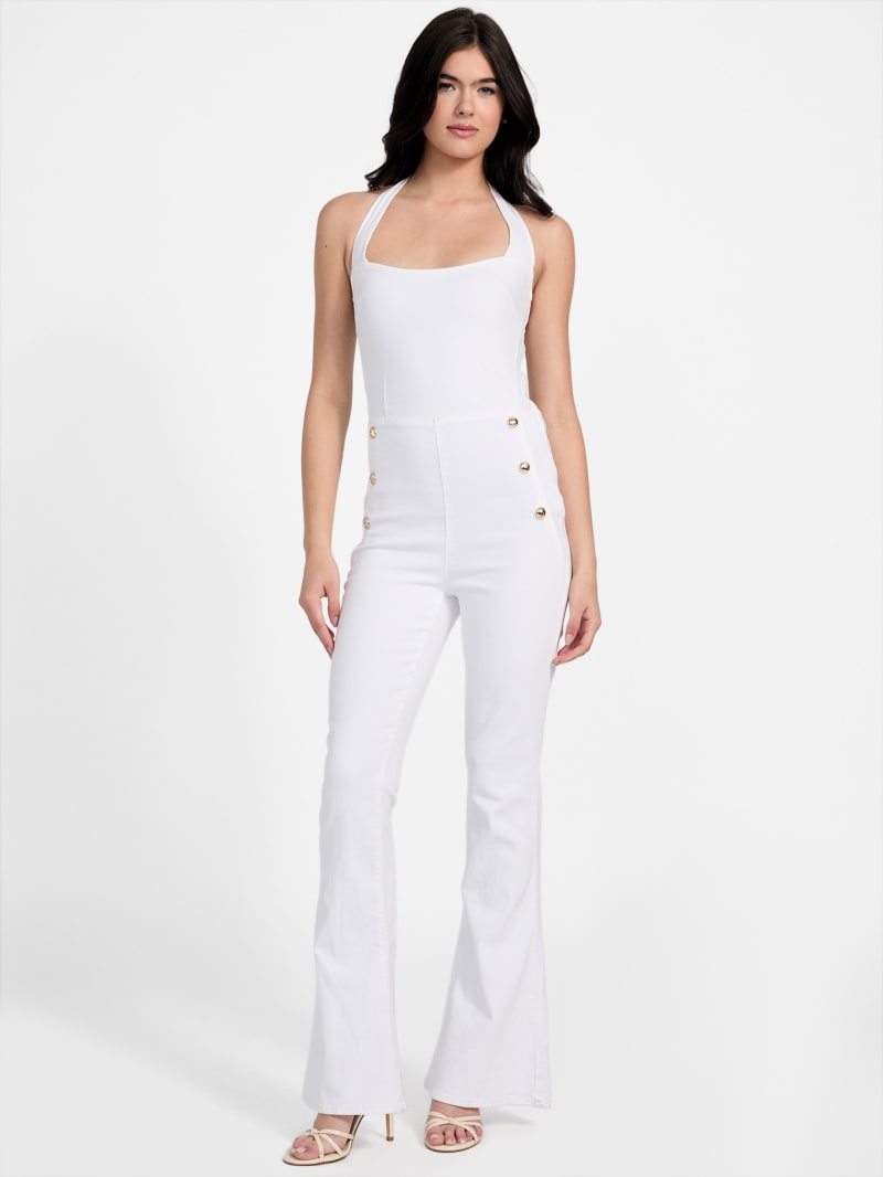 GUESS® Eco Blair Halter Denim Jumpsuit