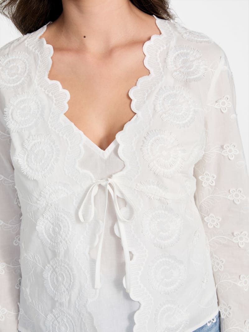 Allegra Embroidered Top | GUESS Factory