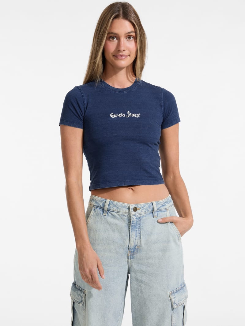 GUESS® Indigo Logo Baby Tee Women