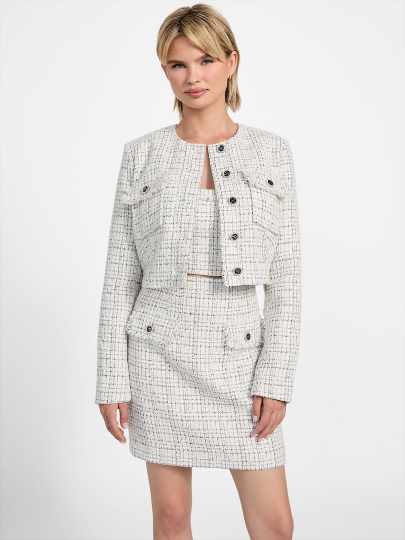 CARLA Tweed Jacket 白　サイズ2 LK Bennett Carla Cropped Tweed Jacket in White | Lyst UK