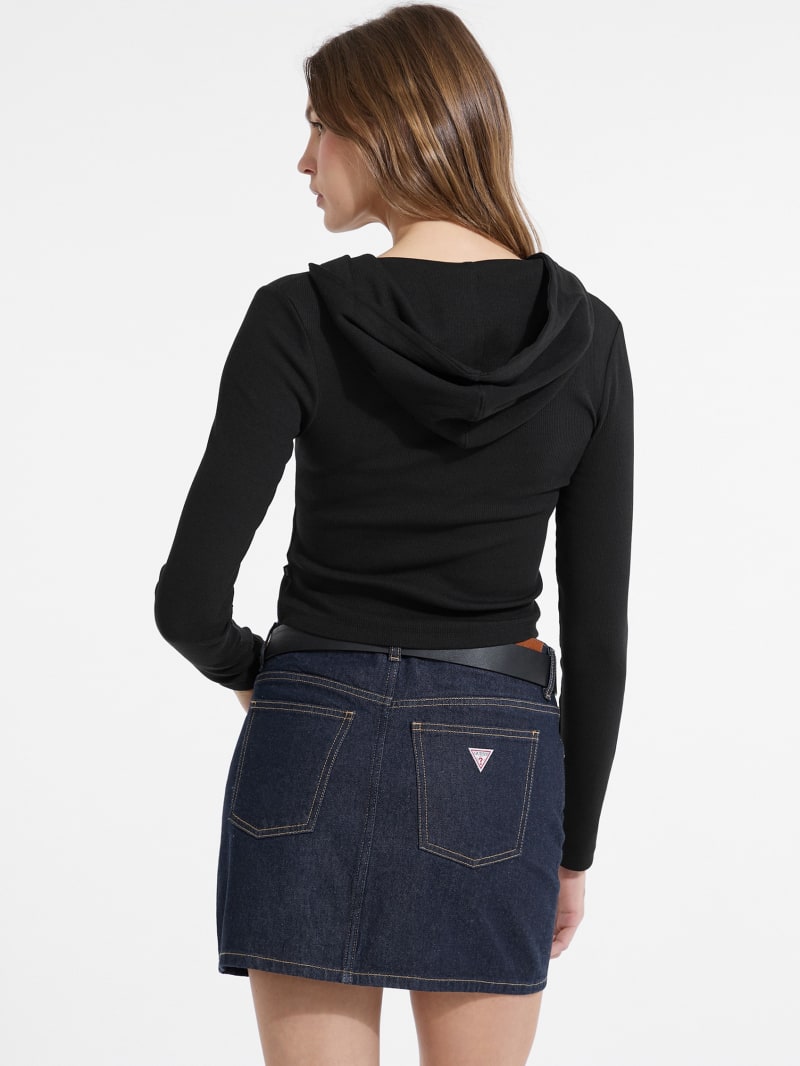 Hooded Embroidered Logo Slim Top