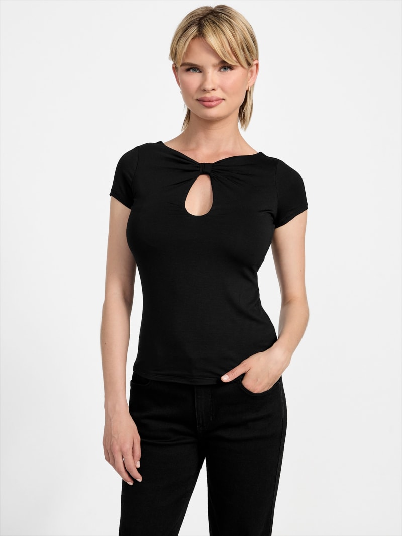 トップス S heart fit tops black THEREDTHREAD / ザレッドスレッド】S heart fit tops