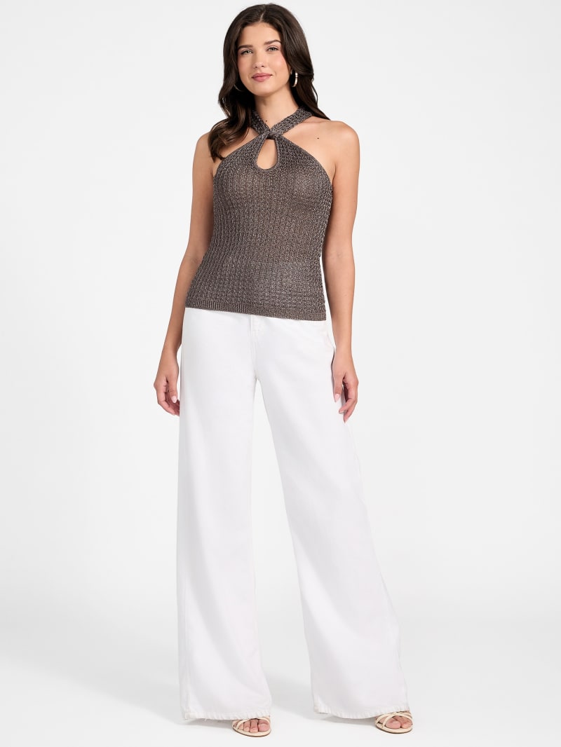 Ella Keyhole Lurex Sweater Top