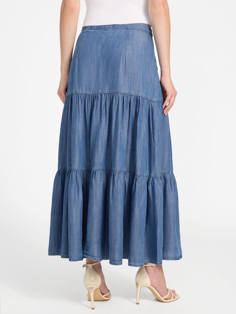 韓国人気[SWIMCITY♥] Celeste skirt (wh) Eco Denim Maxi Skirt | GUESS